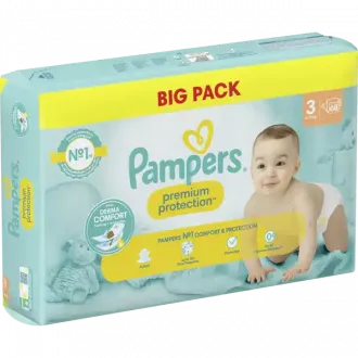 Plienka prémiová ochrana Plienky veľkosti 3 (6-10kg) Veľké balenie (68 kusov)